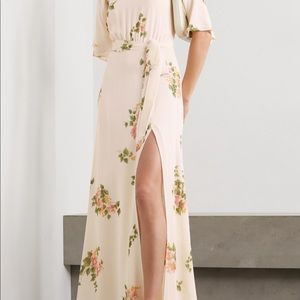 Reformation open-back maxi dress w/ belt.